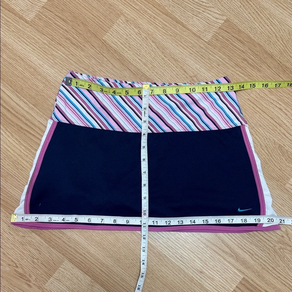 Nike Girls M Blue Pink Striped Skort Dri-Fit Athletic Tennis Running Active - Picture 6 of 8